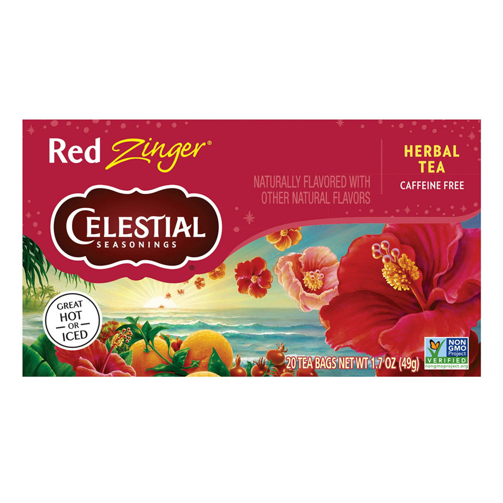 Celestial Seasonings Caffeine Free Red Zinger Natural Herb Tea, 20 Bags